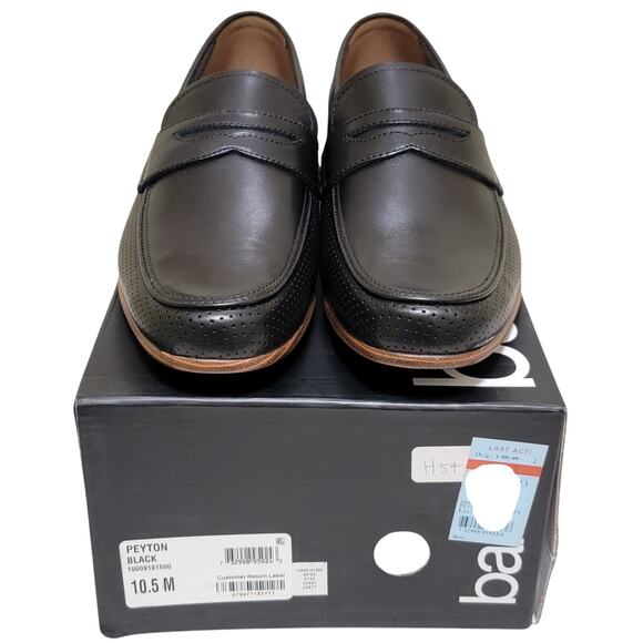 Bar III Men Peyton Perforated Slip On Penny Loafers Size US 10.5M Black Leather main image 7
